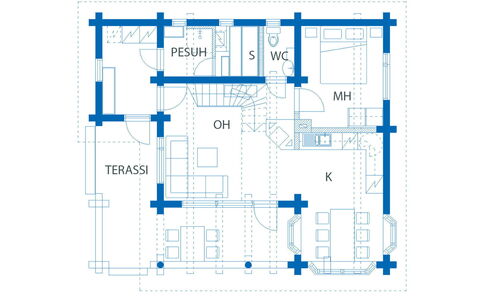 Villa Tunturitervakko: Möbel, Interior Design, Flooring, Fussboden, Tabelle, Decke, Küche & Esszimmer Tisch, Beleuchtung, Stuhl, Zuhause
