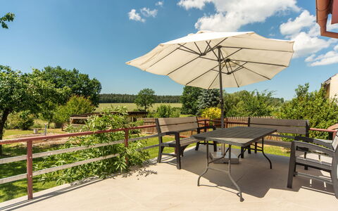 Smrž: Möbel, Gartenmöbel, Tabelle, Tisch Im Freien, Stuhl, Regenschirm, Küche & Esszimmer Tisch, Schatten, Garten, Holzbeize