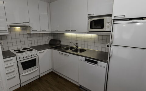 Kesä-Iikka 4: Küchengerät, Küche, Major Appliance, Countertop, Herd, Flooring, Spüle, Cabinetry, Haushaltsgerät, Interior Design