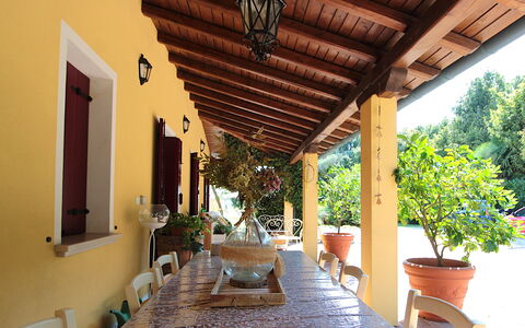 Oasi Casamaras, Brenta River, Wifi, Ac: Möbel, Stuhl, Tabelle, Tür, Blumentopf, Küche & Esszimmer Tisch, Schatten, Veranda, Zimmerpflanze, Decke