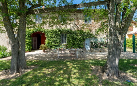 Casa Mirandola: Pflanze, Baum, Gebäude, Fenster, Natürliche Landschaft, Grundstueck, Vegetation, Schatten, Himmel, Gras
