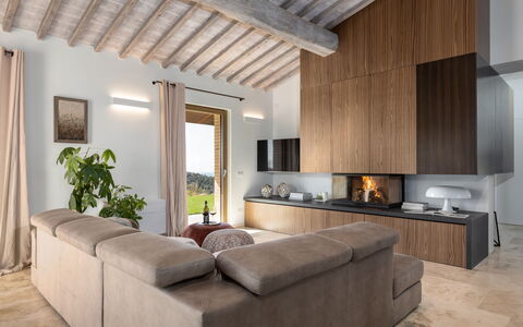 Villa Velari In Volterra With Private Pool, Ac: Eigentum, Möbel, Pflanze, Gebäude, Komfort, Holz, Wohnzimmer, Interior Design, Die Architektur, Fussboden