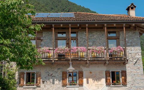 La Meridiana: Wand, Haus, Tür, Balkon, Hütte, Gebirge, Senke, Steinwand, Bergdorf, Zimmerpflanze
