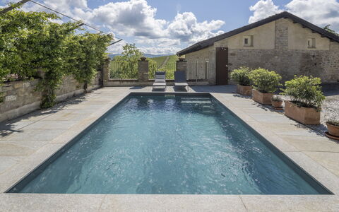 Arpusè, Relax nelle Langhe - Barolo, with Pool: Schwimmbad, Verbundwerkstoff, Water Feature, Flagstone, Fliese