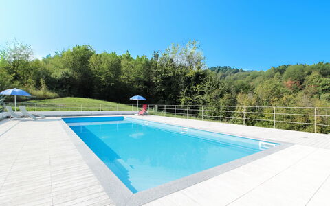 La Casa Dei Nonni, House With Private Pool, Torino: Wasser, Himmel, Schwimmbad, Rechteck, Gebäude, Schatten, Pflanze, Baum, Haus, Gartenmöbel