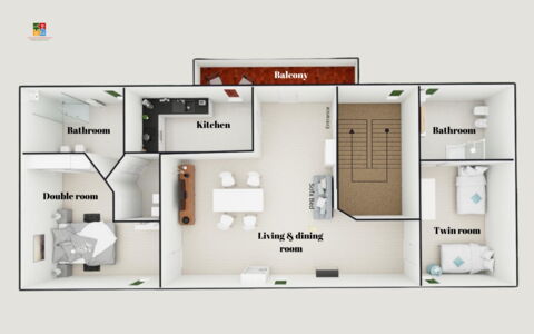Loreto Suite Apartment: Weiss, Wohnzimmer