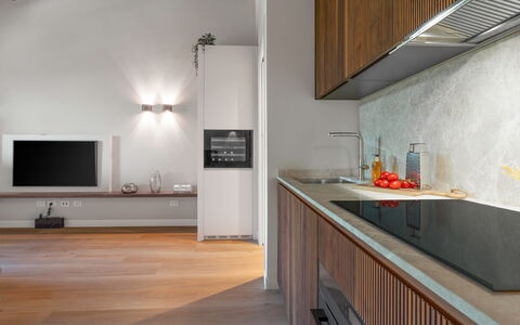 Correggiolo Spereto Apartment With Pool, Montaione: Cabinetry, Eigentum, Countertop, Möbel, Gebäude, Zapfhahn, Sinken, Holz, Interior Design, Küche