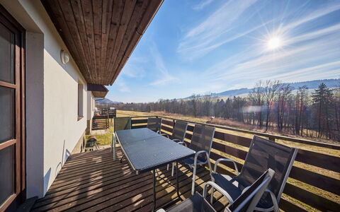 Green Valley Park Stárkov 10: Hartholz, Planke, Holzbeize, Balkon, Veranda, Holz, Holzboden, Abstellgleis, Daylighting