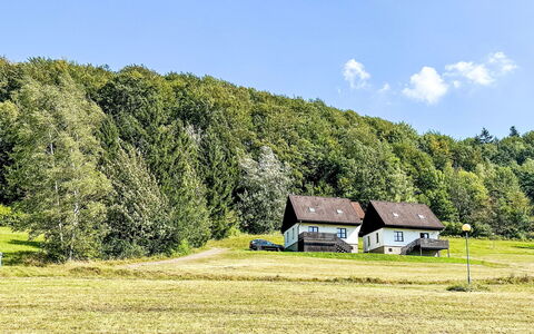 Green Valley Park Stárkov 14: Wolke, Himmel, Gebäude, Pflanze, Fenster, Baum, Haus, Fassade, Dach, Landschaft