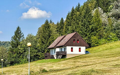 Green Valley Park Stárkov 14: Wolke, Himmel, Gebäude, Pflanze, Fenster, Baum, Haus, Fassade, Dach, Landschaft