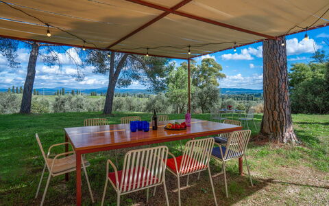 Poggetti San Luigi Country Home Follonica: Tabelle, Pflanze, Möbel, Eigentum, Wolke, Natur, Himmel, Stuhl, Schatten, Tisch Im Freien