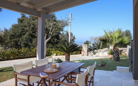 Villa Don Sante In Locorotondo Puglia: Pflanze, Tabelle, Möbel, Eigentum, Himmel, Stuhl, Azurblau, Schatten, Beleuchtung, Baum