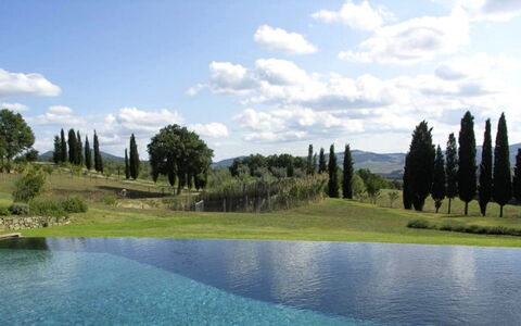 Vallocchie: Landscaping, Schwimmbad, Immergrün, Reflexion, Pine Familie