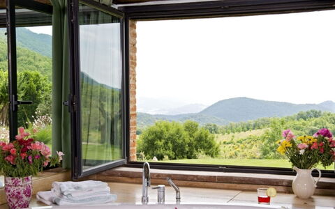 Villa Sibilla: Blumentopf, Eco Hotel, Glas, Zimmerpflanze, Stuhl, Schatten, Terrasse, Balkon