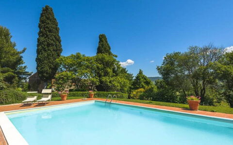 Podere Contignano: Garten, Schwimmbad, Hazienda, Estate, Landscaping, Eco Hotel, Villa, Bauernhaus, Immergrün