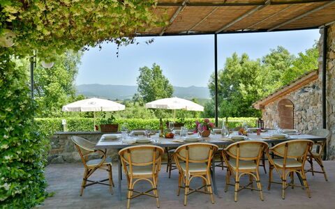 Villa Anima: Möbel, Tabelle, Gartenmöbel, Küche & Esszimmer Tisch, Tisch Im Freien, Stuhl, Restaurant, Eco Hotel, Schatten, Garten