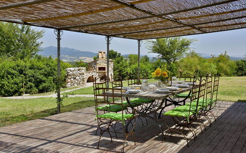 Villa Ginevra: Möbel, Gartenmöbel, Garten, Tisch Im Freien, Schatten, Stuhl, Outdoor Struktur, Hinterhof, Terrasse, Pavillon