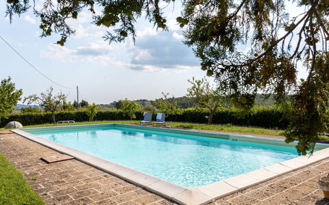 Il Pino Apartment: Schwimmbad, Verbundwerkstoff, Resort, Garten, Schatten, Water Feature, Landscaping, Eco Hotel, Gartenmöbel, Hinterhof