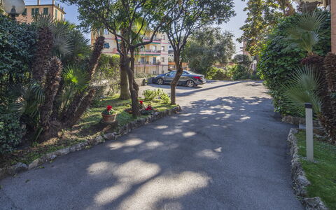 Green Home Seaside, Parking, Wifi, Ac, Genova Nerv: Baum, Strassenbelag, Wohngebiet, Nachbarschaft, Asphalt, Wohnung, Auffahrt, Vorort, Bürgersteig