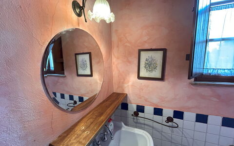 Appartamento Scuderia Del Borgo, Wifi, Perugia: Armatur, Installation, Spiegel, Zapfhahn, Bad Sink, Fliese, Light Fixture, Sinken, Badezimmer, Farbe