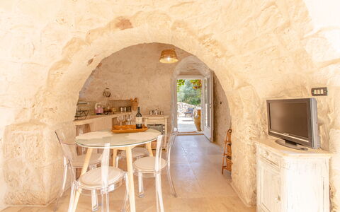 Trullo Della Quercia: Decke, Wohnzimmer, Gips