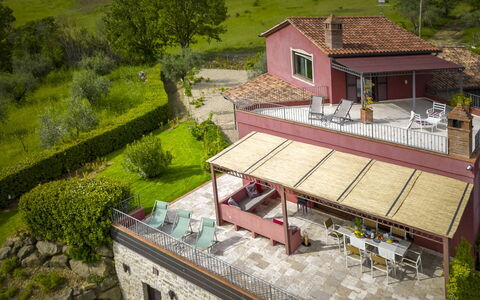Villa delle Rose: Möbel, Tabelle, Stuhl, Küche & Esszimmer Tisch, Gartenmöbel, Restaurant, Tisch Im Freien, Schatten, Garten, Outdoor Struktur