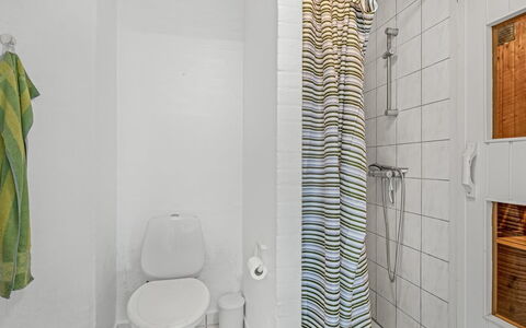 Nikolce - 300M to the Fjord: Wand, Toilleten Sitz, Armatur, Flooring, Fussboden, Badezimmer, Toilette, Interior Design, Duschvorhang, Bad Sink