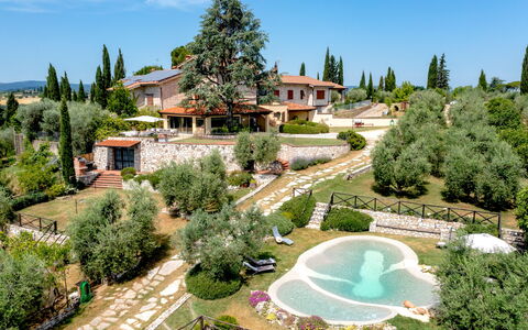 Villa Elsa di Bibbiano Pool, Sauna and View: Landschaft, Garten, Landscaping, Estate, Hazienda, Resort, Hinterhof, Villa, Bauernhaus, Garten