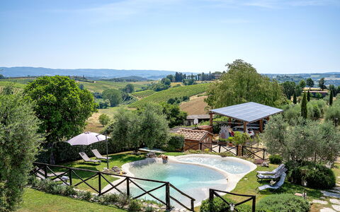 Villa Elsa di Bibbiano Pool, Sauna and View: Schwimmbad, Garten, Zelt, Landscaping, Hinterhof, Regenschirm, Gartenmöbel, Garten, Überdachung, Rasen