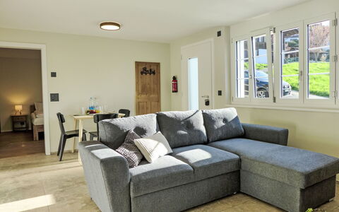 Huus Chloster, Apt Niesen: Möbel, Couch, Flooring, Interior Design, Fussboden, Wohnung, Zuhause, Wohnzimmer, Zimmer
