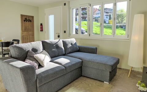 Huus Chloster, Apt Niesen: Möbel, Couch, Interior Design, Fussboden, Flooring, Wohnung, Zuhause, Wohnzimmer, Zimmer