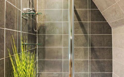 Sandpiper Lodge: Flooring, Armatur, Fussboden, Badezimmer, Installation, Dusche, Duschtür, Fliese, Duschkopf