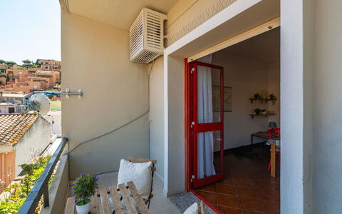 Appartamento Sala: Meer, Küste, Strand, Ozean, Schatten, Balkon, Planke, Gartenmöbel