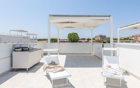 Brezza Costa Conero: Möbel, Gartenmöbel, Stuhl, Balkon, Schatten, Outdoor Struktur, Terrasse, Pergola, Aluminium, Tisch Im Freien