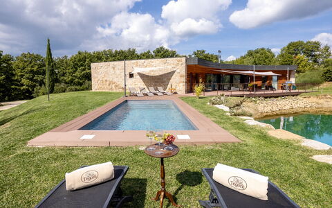 Villa Airone Tegoni, Pool, Radicondoli: Schwimmbad, Die Architektur, Landschaft, Garten, Grundstueck, Estate, Resort, Landscaping, Water Feature, Schatten