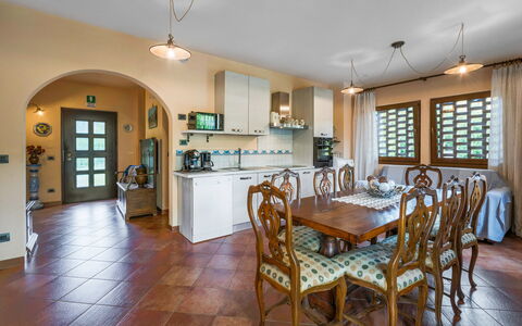 Casale La Canigiana, House, Pool, San Miniato: Interior Design, Möbel, Flooring, Decke, Holz, Fussboden, Zimmer, Beleuchtung, Küche, Küche & Esszimmer Tisch