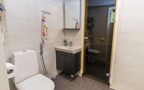 Riekkola: Toilleten Sitz, Toilette, Flooring, Armatur, Fussboden, Badezimmer, Holz, Interior Design, Sinken, Bad Sink