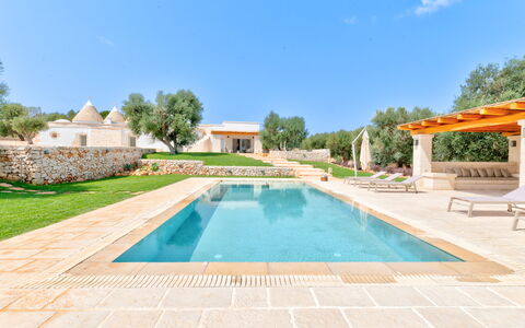 Trulli di Luccio: Garten, Schwimmbad, Landscaping, Design, Water Feature, Fliese, Flagstone
