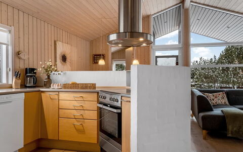 Galin - 210M to the Fjord: Küche, Countertop, Interior Design, Flooring, Küchengerät, Light Fixture, Möbel, Fussboden, Holz, Cabinetry