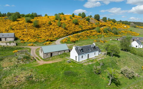 Wester Bunloit: Gras, Vegetation, Strauch, Wiese, Ländliches Gebiet, Landschaft, Hütte, Pflanzengemeinschaft, Grundstueck, Menschliche Siedlung