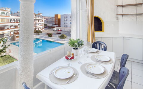 Las Chabolas: Möbel, Stuhl, Tabelle, Küche & Esszimmer Tisch, Fussboden, Flooring, Meer, Balkon, Resort, Gartenmöbel