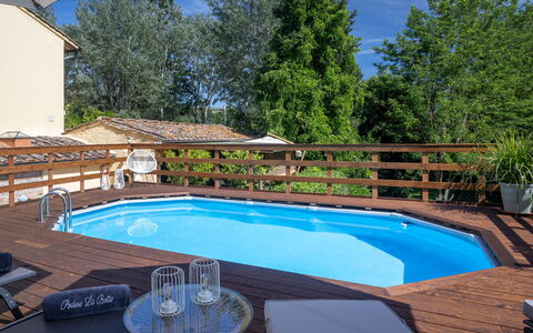 Podere la Botte, Pool, Lari: Schwimmbad, Gartenmöbel, Möbel, Resort, Verbundwerkstoff, Eco Hotel, Deck, Schatten, Stuhl, Regenschirm