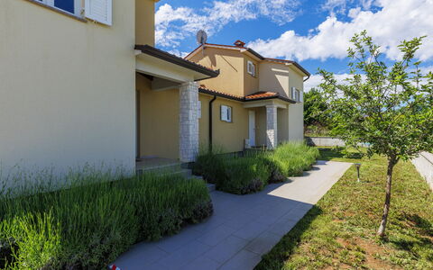 Istria Queen: Wohngebiet, Strauch, Zuhause, Vorort, Garten, Estate, Auffahrt, Walkway, Landscaping, Bürgersteig
