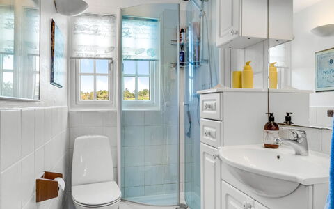 Åsta - 200M from the Sea: Badezimmer, Armatur, Interior Design, Sinken, Flooring, Fussboden, Bad Sink, Zapfhahn, Toilette, Badezimmerschrank