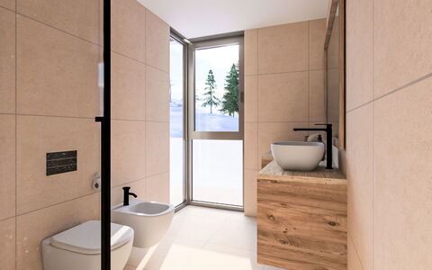 Domus Canazei: Flooring, Fussboden, Armatur, Interior Design, Toilette, Badezimmer, Installation, Sinken, Zimmer, Badezimmerschrank