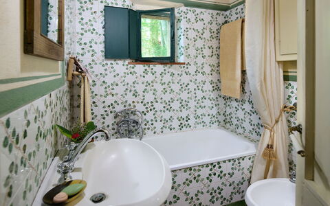 Il Gallinaio, Vivo D'Orcia: Armatur, Badezimmer, Installation, Fliese, Keramik, Zapfhahn, Sinken, Zimmerpflanze, Handtuch, Porzellan