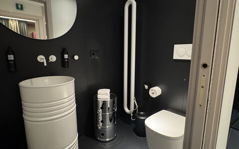Villa Bocchi: Toilleten Sitz, Toilette, Armatur, Installation, Badezimmer, Fliese