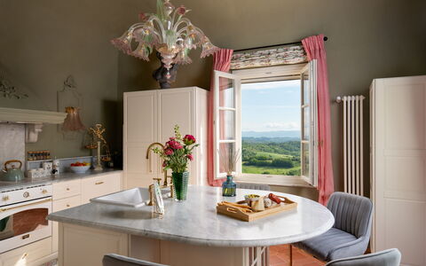 Villa Elisa: Möbel, Interior Design, Tabelle, Flooring, Beleuchtung, Geschirr, Zuhause, Stuhl, Zimmer, Küche