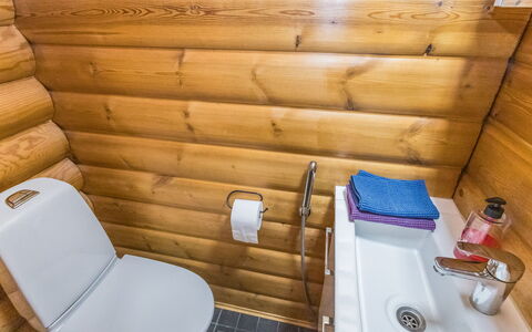 Levin Ainola: Flooring, Toilleten Sitz, Fussboden, Toilette, Badezimmer, Armatur, Installation, Hartholz, Holzbeize, Blockhaus