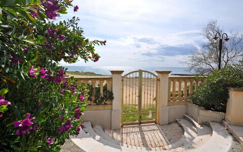 Appartamento Calanca, Marina di Mancaversa: Meer, Ozean, Garten, Schatten, Küste, Landscaping, Balkon, Walkway, Blumentopf, Zimmerpflanze